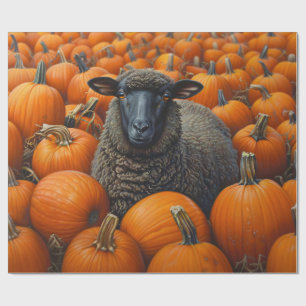 Black Sheep Autumn Pumpkin Patch Decoupage Wrapping Paper