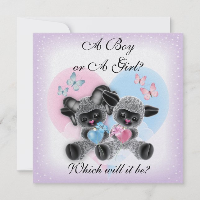 Black Sheep Baby Gender Reveal Party Invit Invitation (Front)
