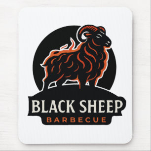 Black Sheep Barbecue Fire Ram BBQ Grill Lover Gift Mouse Pad