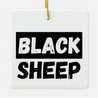 Black Sheep Bold Distressed Rebel Streetwear Art Ceramic Ornament