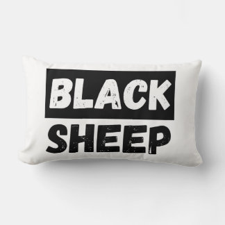 Black Sheep Bold Distressed Rebel Streetwear Art Lumbar Cushion