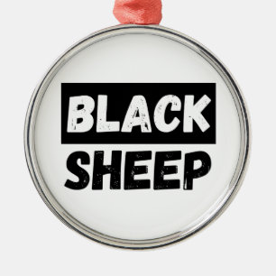 Black Sheep Bold Distressed Rebel Streetwear Art Metal Ornament