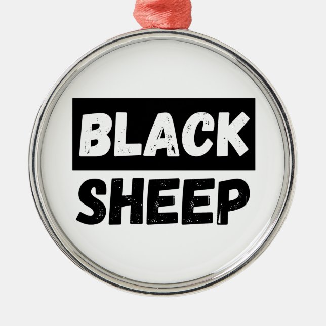 Black Sheep Bold Distressed Rebel Streetwear Art Metal Ornament (Front)