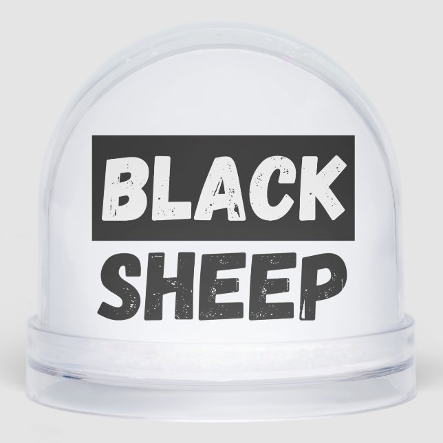 Black Sheep Bold Distressed Rebel Streetwear Art Snowglobe (Front)