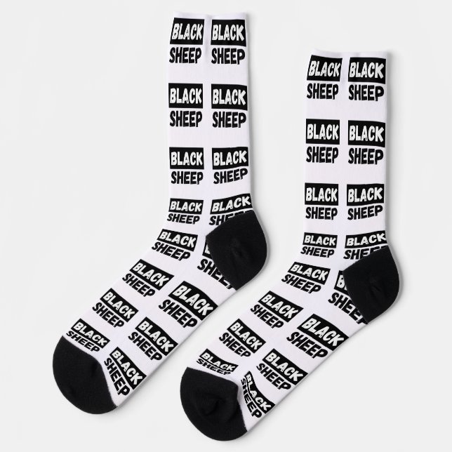 Black Sheep Bold Typography Rebel Entourage Design Socks (Left)