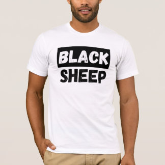 Black Sheep Bold Typography Rebel Entourage Design T-Shirt