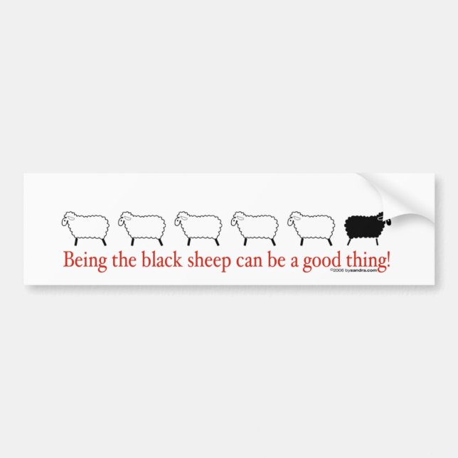 Black Sheep Bumper Sticker (Front)