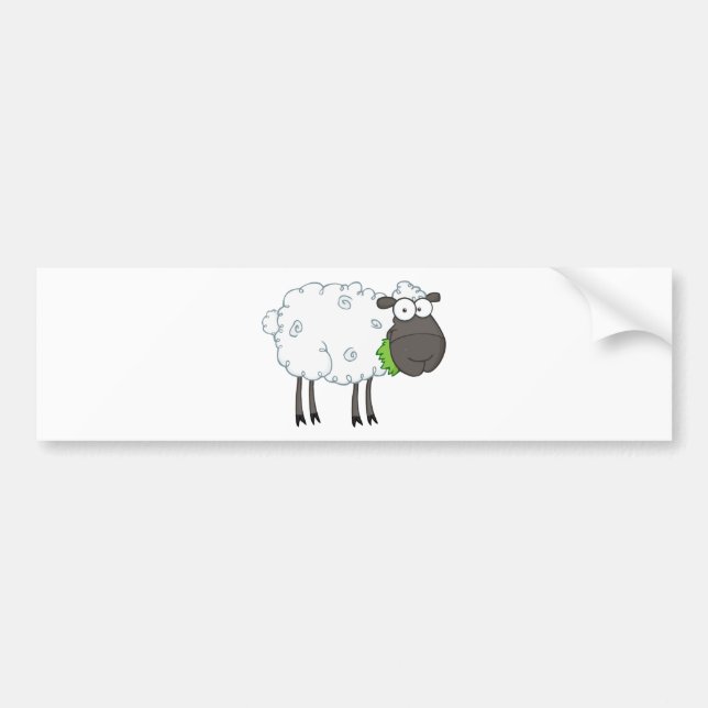 Black Sheep Cartoon Character Bumper Sticker (Front)