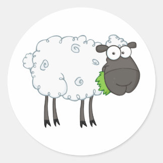 Black Sheep Cartoon Character Classic Round Sticker