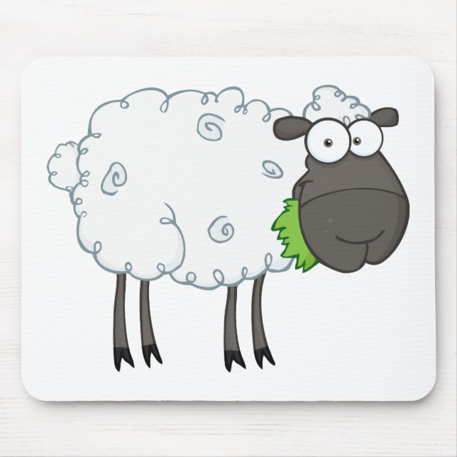 Black Sheep Cartoon Character Mouse Pad (Front)