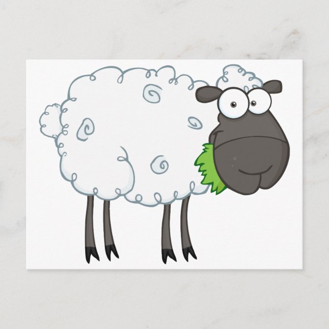 Black Sheep Cartoon Character Postcard (Front)