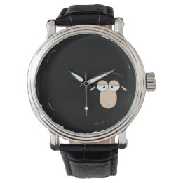 Black sheep cartoon illustration watch