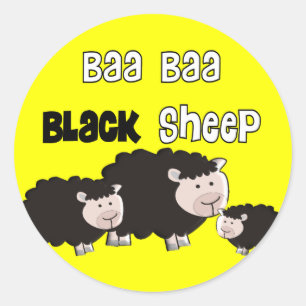 Black Sheep Designs "Baa Baa Black Sheep" Classic Round Sticker
