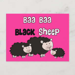 Black Sheep Designs "Baa Baa Black Sheep" Postcard