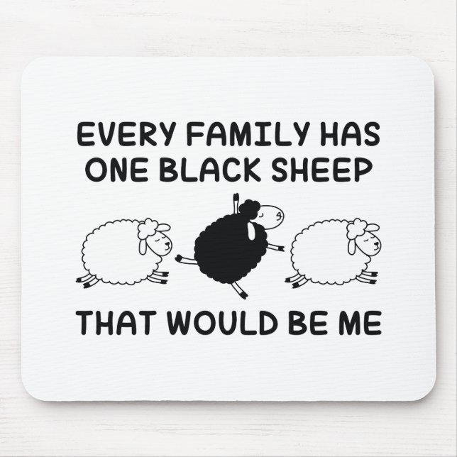 Black Sheep Family Mouse Pad (Front)