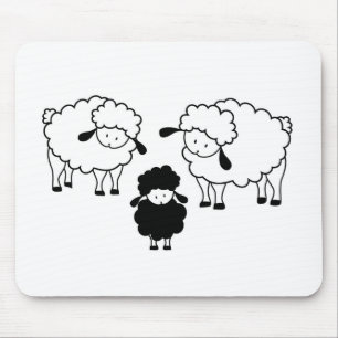 Black sheep family mouse pad