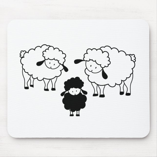 Black sheep family mouse pad (Front)