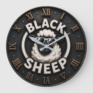 Black Sheep Funny Cool Farmhouse Sheep Decor Large Clock