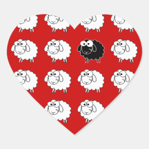 Black Sheep Heart Sticker