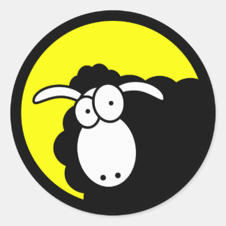 Black Sheep Inside Classic Round Sticker