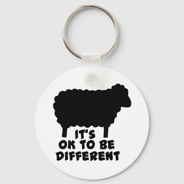 Black Sheep - It's Ok To Be Different Key Ring (Front)