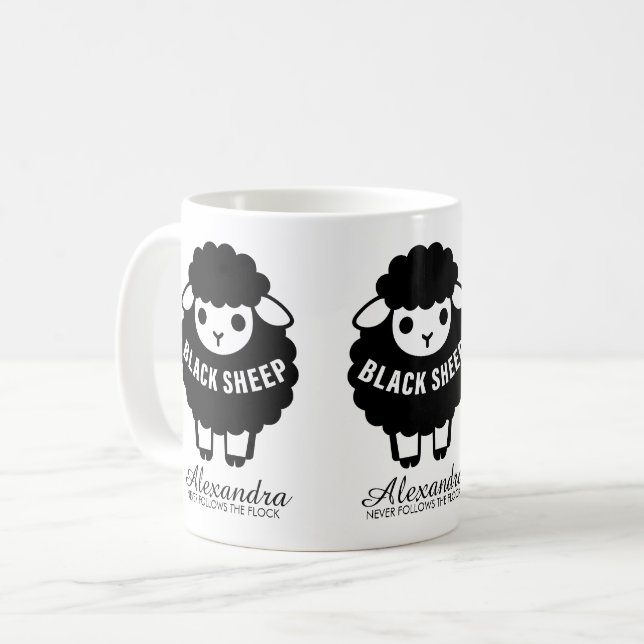 Black Sheep Never Follows The Flock Coffee Mug (Front Left)