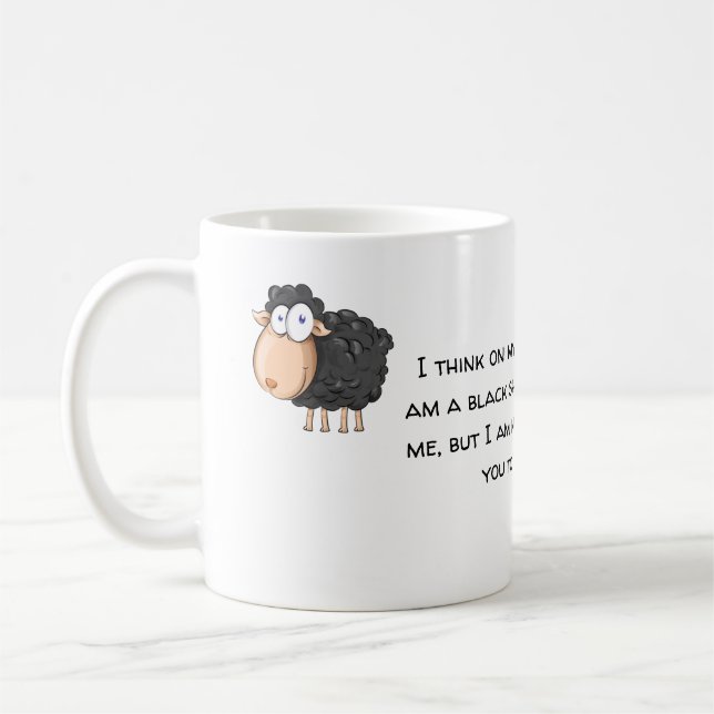 black sheep not the wolf coffee mug (Left)