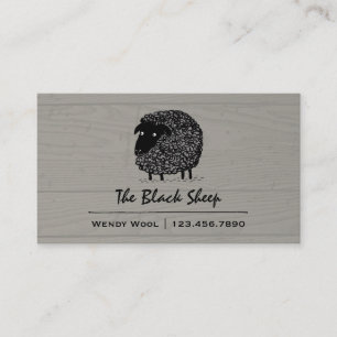 Black Sheep on Wood Style Background Business Card
