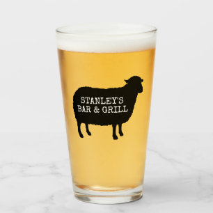 Black Sheep Silhouette Cool Personalised Glass