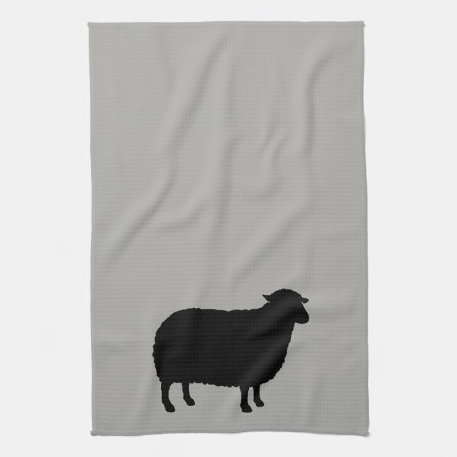 Black Sheep Silhouette Tea Towel (Vertical)