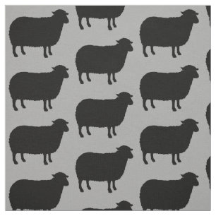 Black Sheep Silhouettes Pattern Fabric