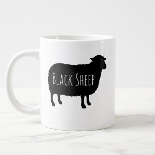 Black Sheep Silhouettes with Custom Text Large Coffee Mug