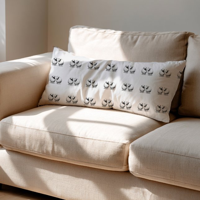 Black Sheep Sketch Pattern Body Cushion (sheep sketch pattern)