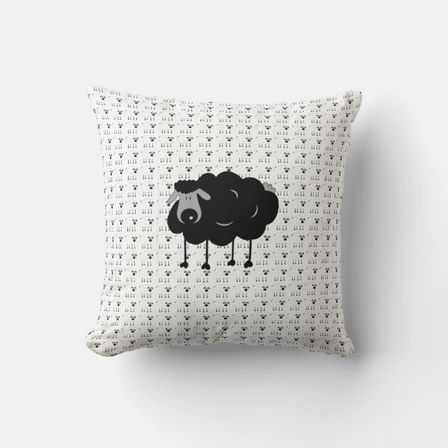 Black Sheep Throw Pillow (Front)