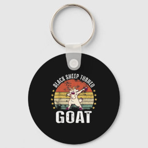 Black Sheep Turned Goat Funny Goat Retro Humour Mo Key Ring