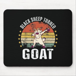 Black Sheep Turned Goat Funny Goat Retro Humour Mo Mouse Pad