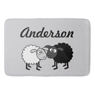 Black Sheep White Sheep Large Bath Mat