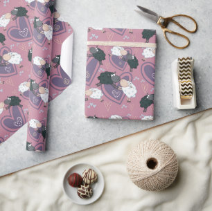 Black Sheep White Sheep Love Wrapping Paper