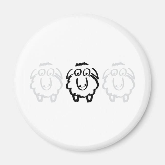 black sheep white sheeps magnet (Front)
