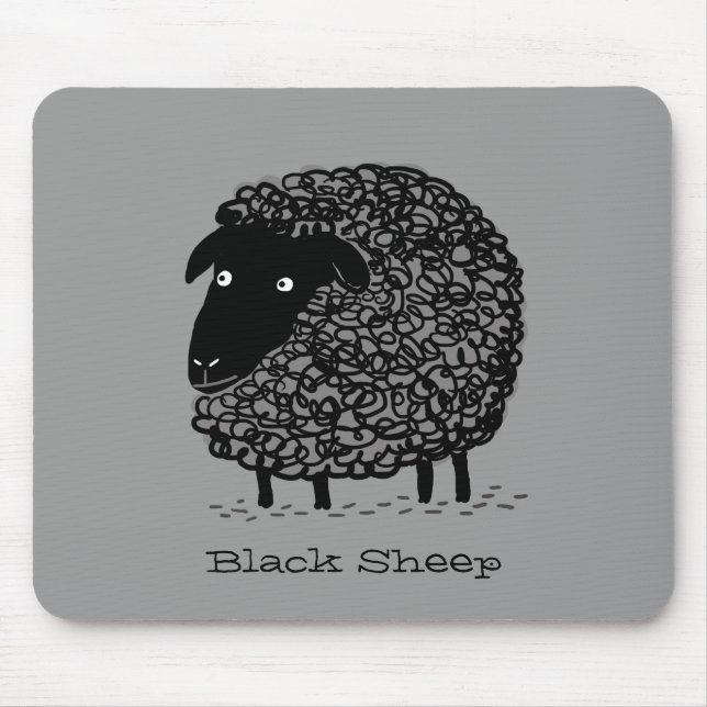 Black Sheep with Custom Text Mouse Pad (Front)