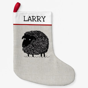 Black Sheep with Custom Text Small Christmas Stocking