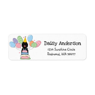 Black Sheepadoodle Birthday Party Return Address Label