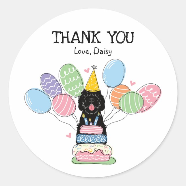 Black Sheepadoodle Favour Tags Sticker (Front)