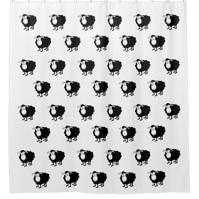 Black Sheeps Shower Curtain (Front)