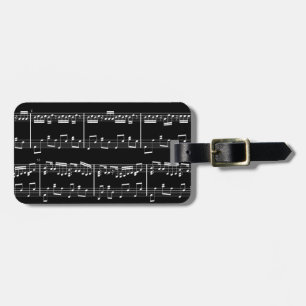 Black Sheet Music Luggage Tag