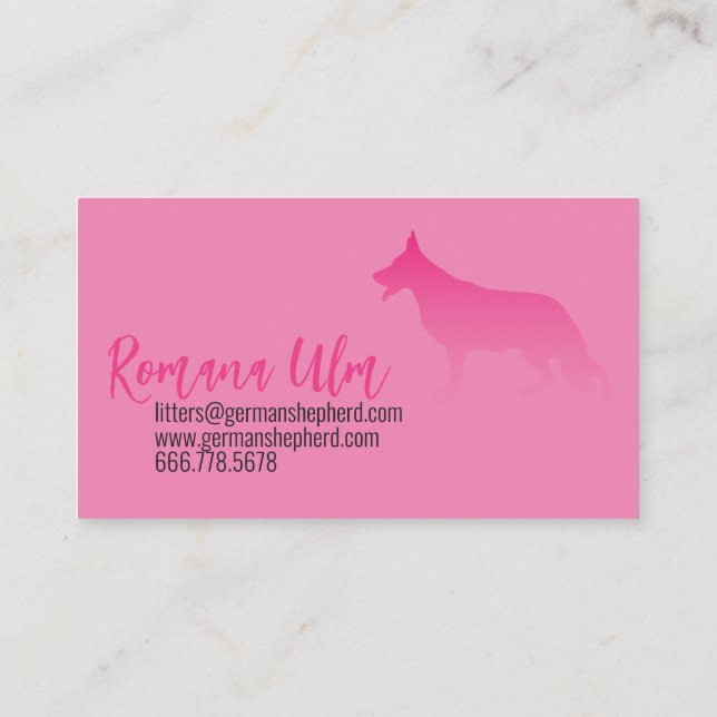 Black Shepherd Dog Illustration Business Card (Back)
