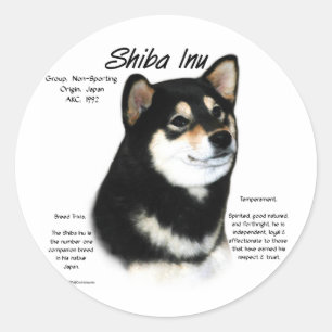 Black Shiba Inu  History  Classic Round Sticker