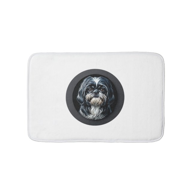 black shih tzu bath mat (Front)