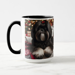 Black Shih Tzu Christmas Coffee Mug Cup