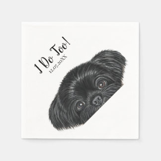 Black Shih Tzu Cocktail Napkins Wedding